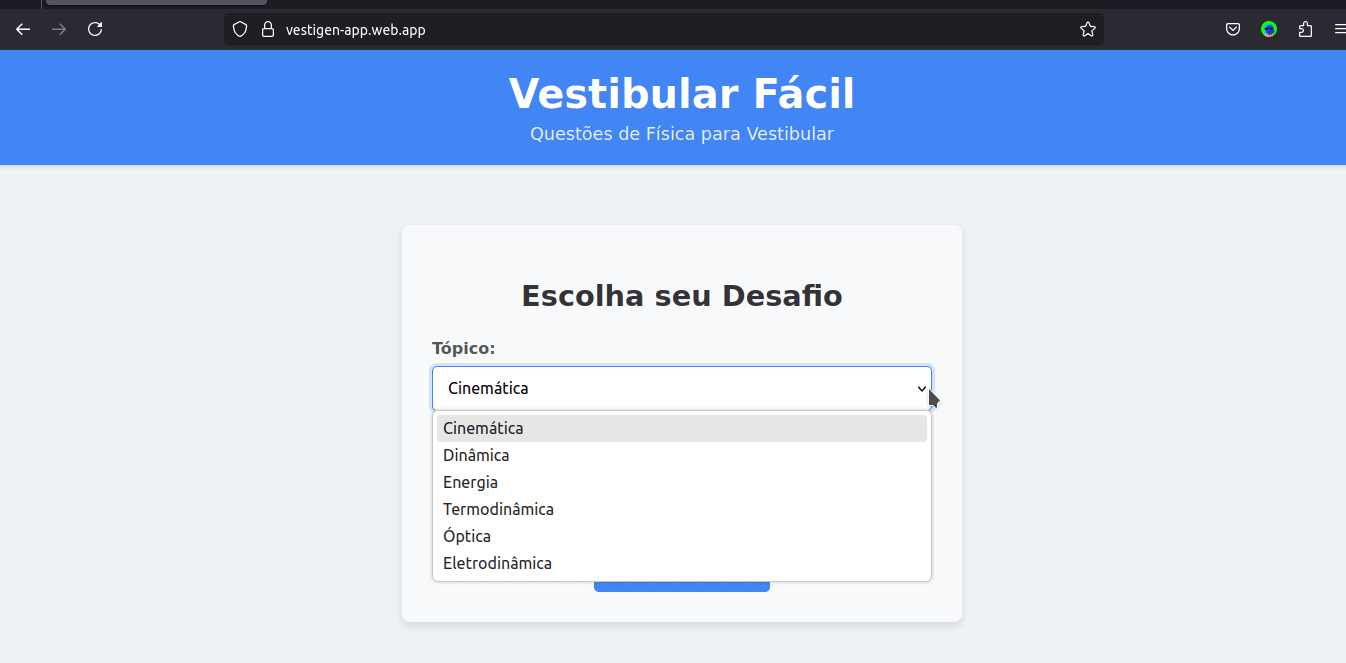 Demonstração Projeto Vestigen